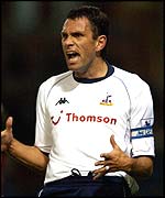 Tottenham captain for the evening Gus Poyet