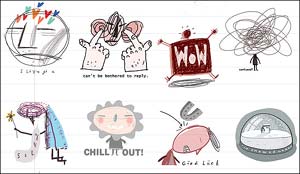 Emoticons designed by Aardman Animations