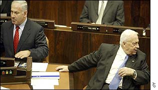 Binyamin Netanyahu and Ariel Sharon