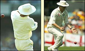 Matthew Hayden is dropped twice as England falter in the field on day one 