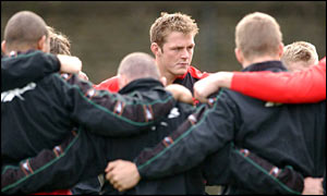 Dafydd Jones during Wales training