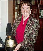 Manager Julie DeLong displays Byron memorabilia