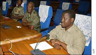 Rebels led by Guillaume Soro at the talks in Togo