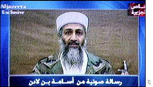 Al-Jazeera plays in October an audio tape purported to be of Osama Bin Laden