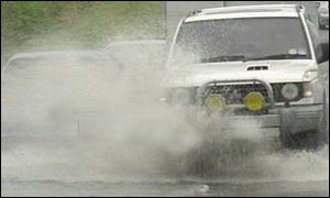 car in flood water