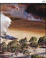 Helicopters tackle the bushfires