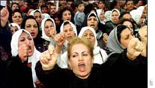 Women protest in Baghdad against US