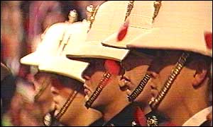 Poppy petals were thrown from the ceiling of the Albert Hall