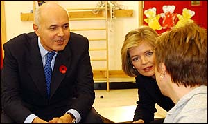 Iain Duncan Smith and his wife, Betsy, at an education centre in Birmingham