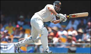 Adam Gilchirst plays a shot as Australia build a formidable lead