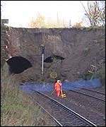 Landslip on Carmuirs track