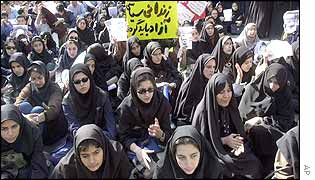 Students at rally - third day of protests