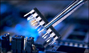 Close up of microchip