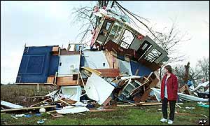 Destroyed trailer, near Bowling Green, Ohio