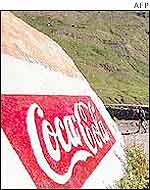Coca-Cola advert on Indian hillside