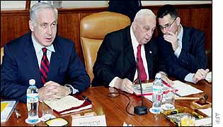 Binyamin Netanyahu (left) and Ariel Sharon