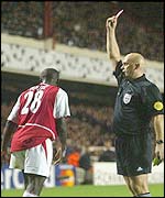 Toure was dismissed for two bookable offences