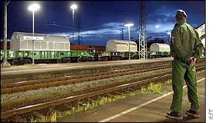 German border police officer at train station in Woerth am Rhein, south western Germany, near the French-German border