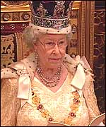The Queen delivering the Queen's Speech