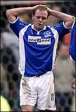 Gascoigne left Everton in March
