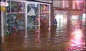 Flood waters in Cornwall