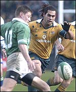 George Smith (right) tries to block Brian O'Driscoll
