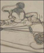 Mickey Mouse storyboard Mickey Mouse storyboard (copyright Disney and The Animation Art Gallery Ltd)