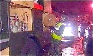 An RAF Green Goddess crew