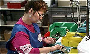A female manufacturing worker