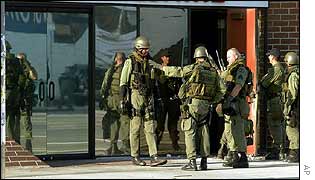 Police outside Tha Row Records