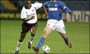 Fulham winger Luis Boa Morte threatens an early goal