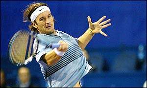 Spain's Carlos Moya in action in the Masters Cup in Shanghai