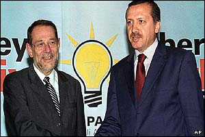 Javier Solana and Recep Tayyip Erdogan