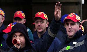Firefighters on the picket line