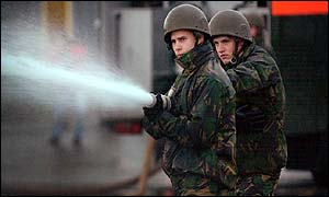 Army personnel in training