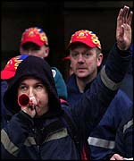 Striking firefighters