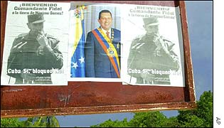 Posters of Fidel Castro and Hugo Chavez