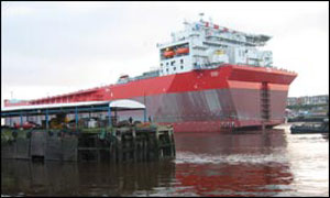 The Bonga arrives on the Tyne