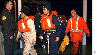 Crewmen rescued from the Prestige