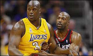 Shaquille O'Neal in action for the Lakers