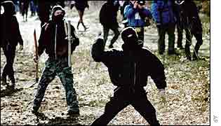 Stand-off in demonstration AP