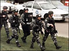 Swat team at Columbine High School