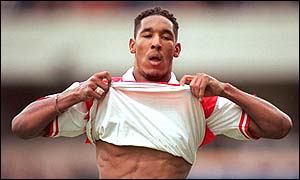 Nicolas Anelka celebrates one of his 23 goals in 50 league starts for Arsenal