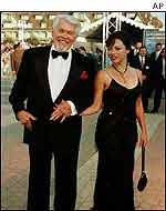 James Coburn with his wife, Paula Murad