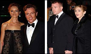 The film's arch villain Toby Stephens and Madonna, with husband Guy Ritchie, helped to celebrate