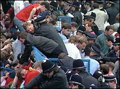 Police try to help trapped Liverpool fans