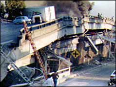 Parts of the Oakland freeway collapsed
