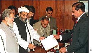 Candidates submitting papers for Pakistan speaker post