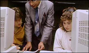 School children using computers, BBC