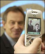Tony Blair captured on a camera-phone, PA